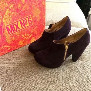 Purple Suede Chunky Heels